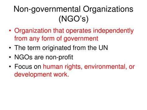 Ppt Non Governmental Organizations Ngoâ€ S Powerpoint Presentation