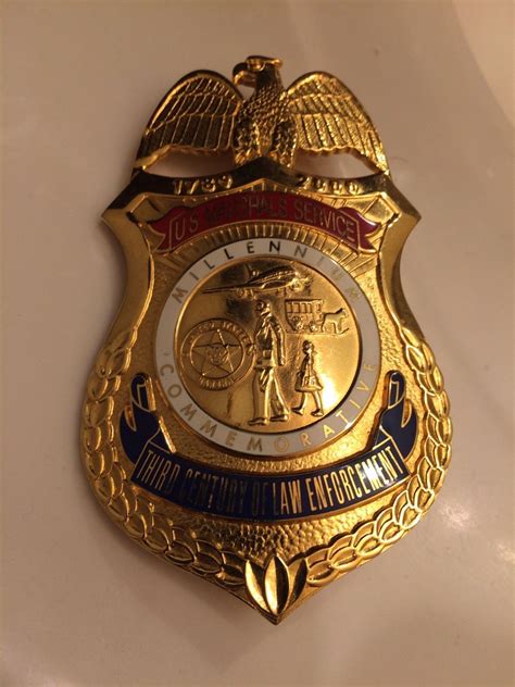Commemorative US MARSHALS SERVICE Millennium | Police badge, Law