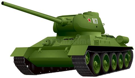 T 34 Tank In Perspective Vector Illustration Stock Vector