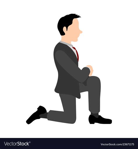 Isolated Kneeling Businessman Royalty Free Vector Image