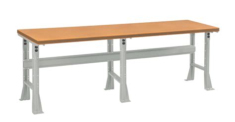 Tennsco 96 W X 30 D Flared Leg Workbench With Compressed Wood Top