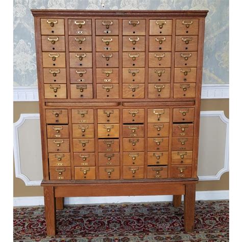 One of the first acts of the newly formed american library association in 1876 was to set standards for the. Vintage Quartered Oak Gaylord Bros. Inc 60 Drawer Library ...