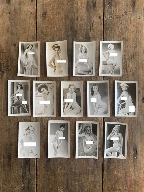 Vintage 1940s 1950s Risqué Nude Pinup Girls Studio Photographs Mid