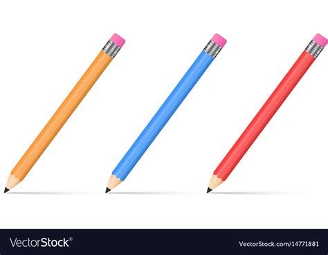 Three Colored Pencils Royalty Free Vector Image