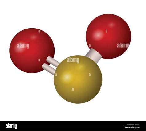 A Molecule Of Sulfur Dioxide So2 3d Formula Vector Illustration
