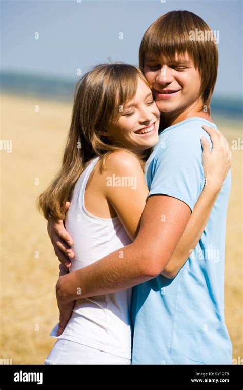 Portrait Of Girlfriend And Boyfriend Hugging Each Other Stock Photo Alamy