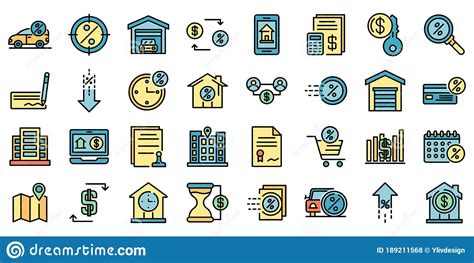 Lease Icons Vector Flat Stock Vector Illustration Of Contract 189211568