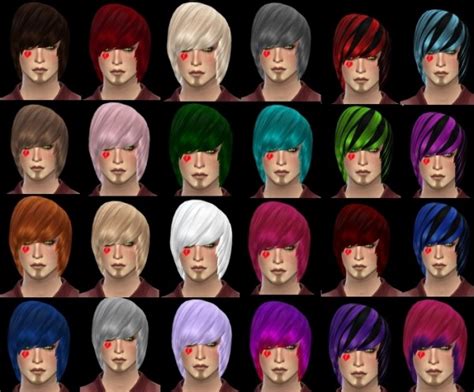 Sims 4 Hairs Isolated David Sims Emo Hairstyle For Males Retextured