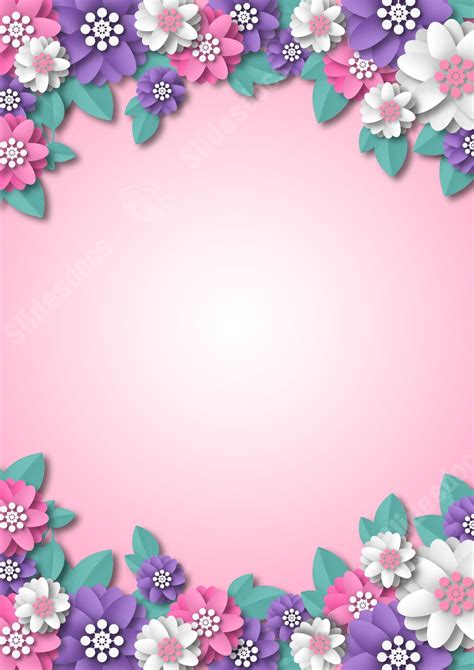 A Bouquet Of Blooms For Mother S Day Page Border Background Word