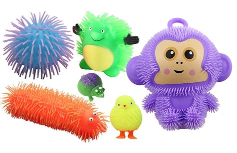Light Up Puffer Ball Toy Variety Pack Of 6 Value Pack Squishy Squeezey Sensory Squeeze Air