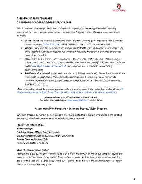 Assessment Plan Template