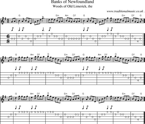 Scottish Tune Sheetmusic Midi Mp Guitar Chords Tabs Banks Of