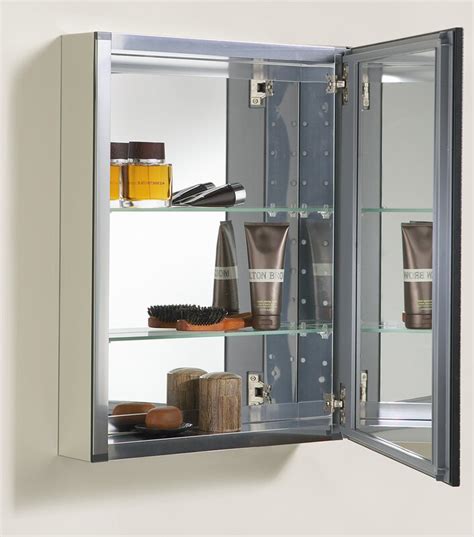 The jensen (formerly broan) flush mount cabinet does exactly that, it mounts flush to the wall surface to provide an ultra clean presentation. K-2967-BR1 Kohler 20" x 26" Wall Mount Mirrored Medicine ...