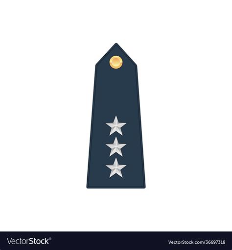 General Lieutenant Military Stripe 3 Stars Rank Vector Image