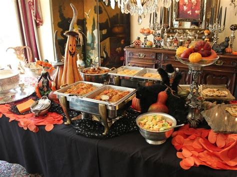 Elaborate Table Buffet For Halloween Party Buffet Food Display