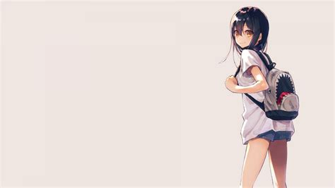 Wallpaper Manga Anime Girls Simple Background Minimalism Shorts