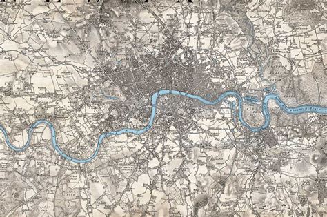 Map Canvas London Ordnance Survey Tinted Old Series Map 1805 1822