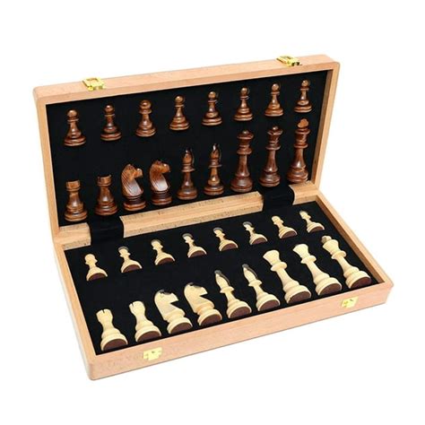 Wooden International Chess Set 18 Inch Large Chess Set With Folding