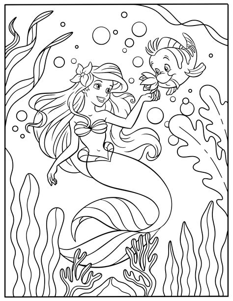Disney Princess Ariel Coloring Pages 10 Free PDF Printables Printablee