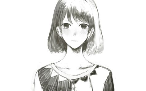 Safebooru 1girl Bangs Blush Bob Cut Close Up Closed Mouth Collarbone Commentary Request Dress