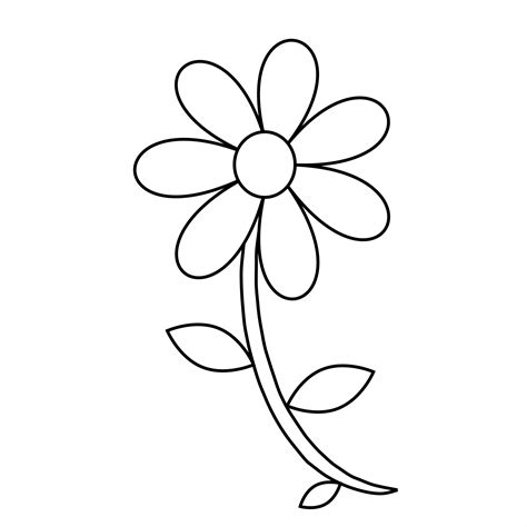 Free Black And White Flower Outline Download Free Black And White