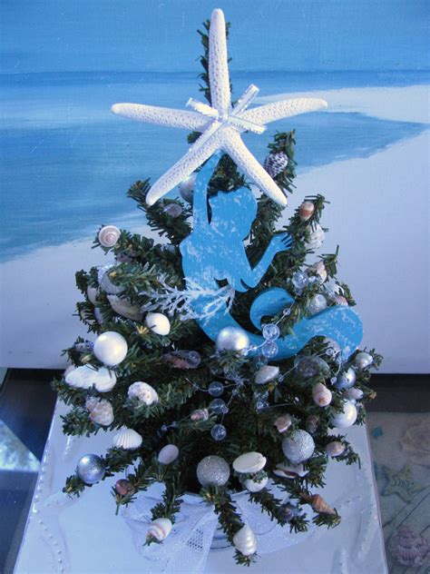 Seashell Mermaid Christmas Treetabletop Coastal Christmas
