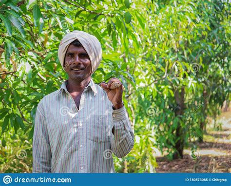 Indian Young Rural Farmer With Spade At Latur Maharashtra Editorial