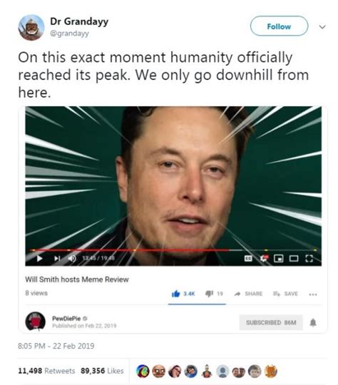Elon musk's desired 50th birthday gift may be hard to get in the driveway. PewDiePie features Elon Musk and Justin Roiland on Meme ...