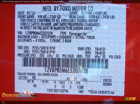 Ford Color Code Pq Race Red