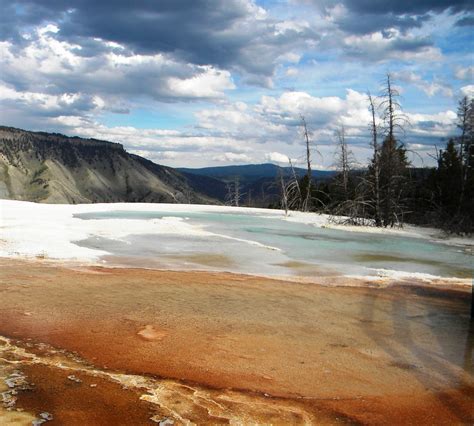On A Cloudy Day Mammoth Hot Springs Yellowstone National P Flickr