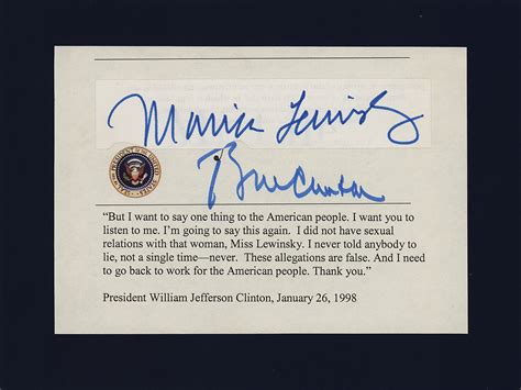 Bill Clinton And Monica Lewinsky Signatures Rr Auction