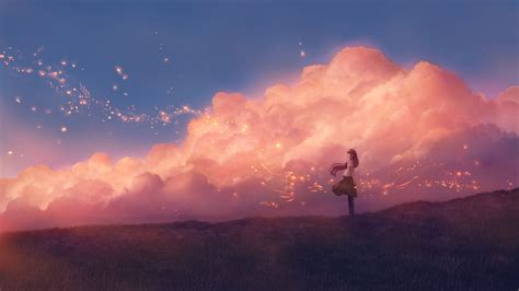 1280x720 Anime Girl Sky Clouds 720p Hd 4k Wallpapers Images