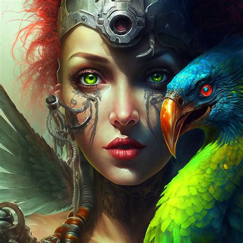 Artstation Goddess With Parrot