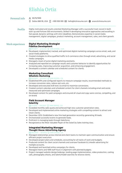 Marketing Strategist Resume Sample | Kickresume