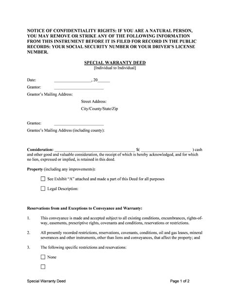 Texas Special Warranty Deed Form Pdf Fill Out And Sign Printable Pdf Template Signnow