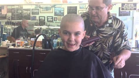 12 Year Old Shaves Head For Cancer Awareness Youtube