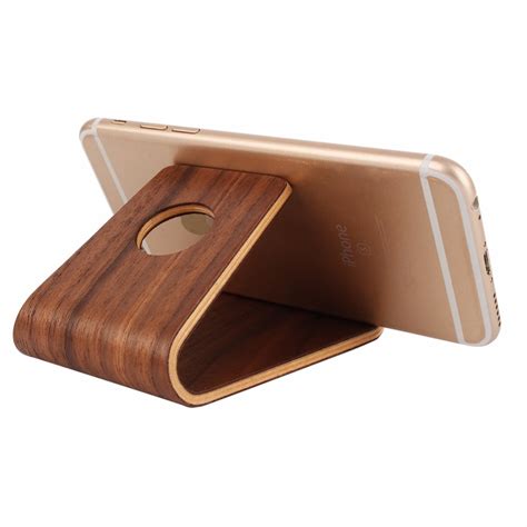 Universal Wooden Bamboo Mobile Phone Stand Holder Lightweight Slim