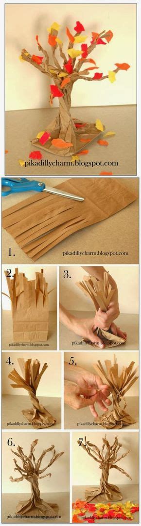 Make A Paper Bag Fall Tree That Tree Looks Very Beautiful And Its A