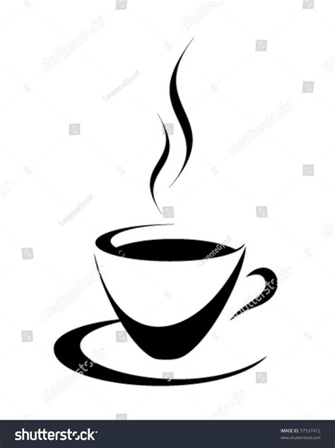 Black And White Coffee Cup Stock Vector Illustration