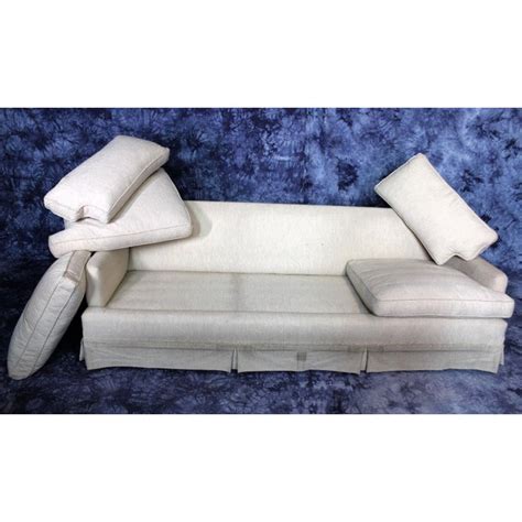 Modern Down Filled Raw Silk Sofa Chairish