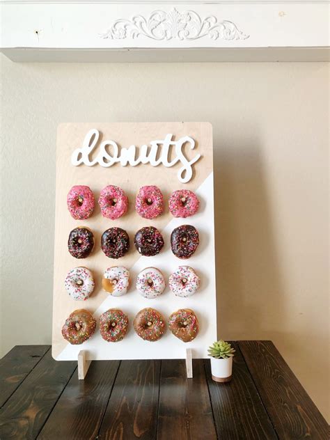 Wood Tabletop Donut Wall Display For Wedding Party And Events Etsy