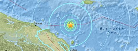Shallow M63 Earthquake Hits Near The North Coast Of New Guinea Papua
