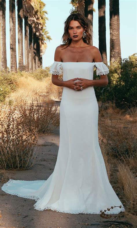 Kemp Silk Off The Shoulder Wedding Dress Indie Wedding