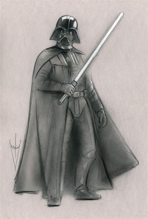 Darth Vader Drawing 12 X 18 Star Wars Art Jedisith Pencil
