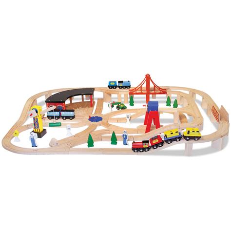 Melissa And Doug® Wooden Railway Set 147119 Toys At Sportsmans Guide