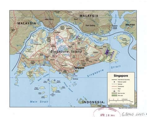 Large Detailed Political Map Of Singapore With Roads Railroads