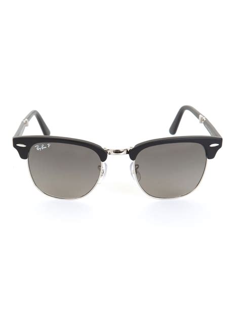 Ray Ban Clubmaster Matte Black Sunglasses In Black For Men Lyst