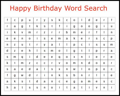 Printable Birthday Crossword Puzzles Printable Crossword Puzzles