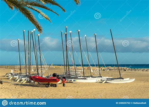 Playa De Morro Jable Las Palmas Spain Foto De Archivo Imagen De Paseo Aldea