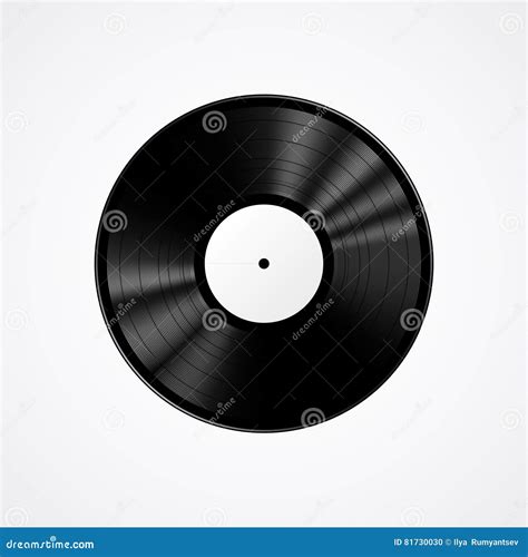 Black Vinyl Record Isolated On White Background Stock Vector